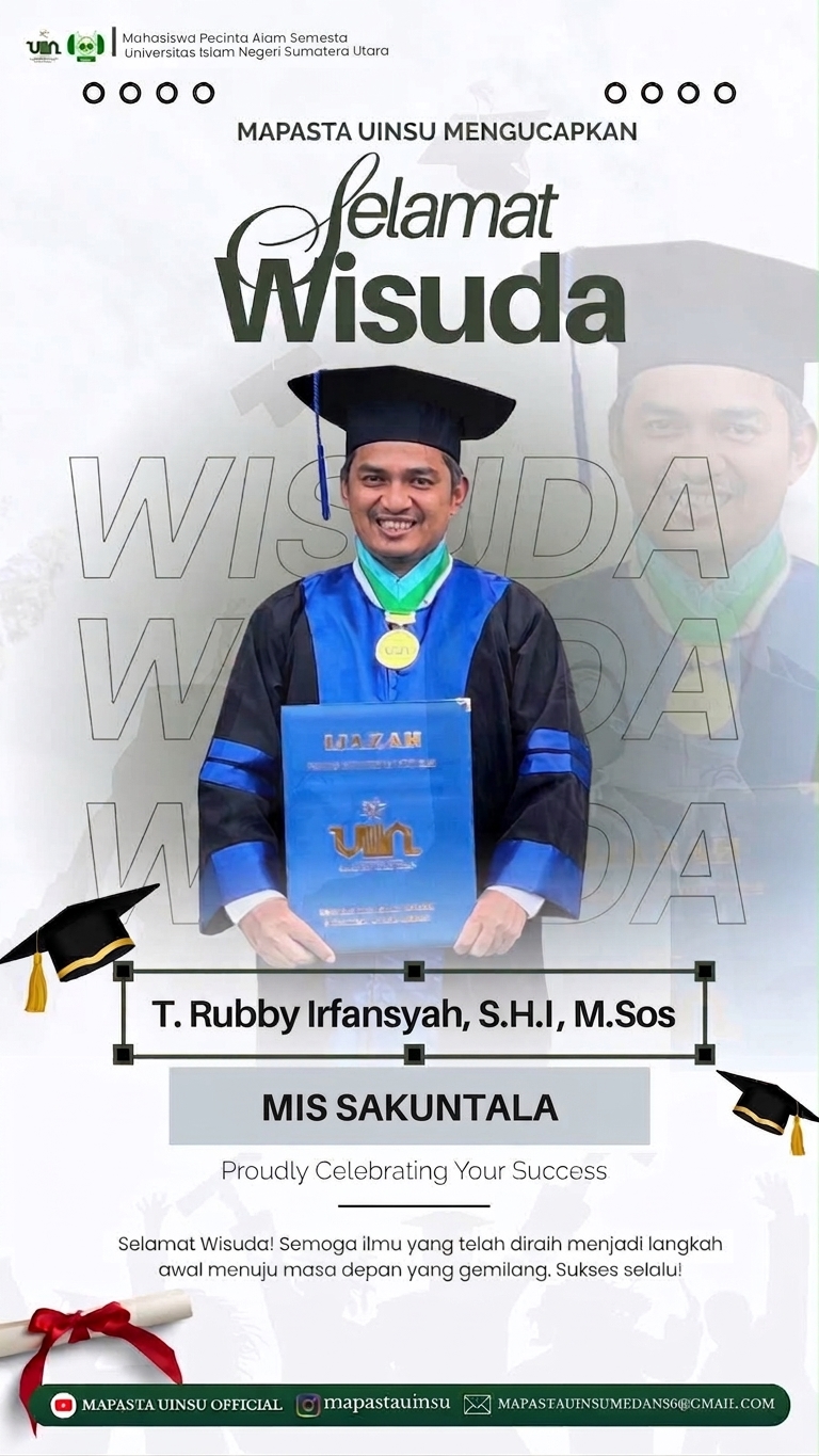 MAPASTA-UINSU Sampaikan Apresiasi atas Kelulusan Direktur Yayasan Konservasi Biru Hijau pada Wisuda UIN-Sumatera Utara Ke-89 Tahun 2026